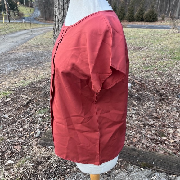 ORARE VINTAGE ORANGE PLEATED BLOUSE WOMENS 14 - Picture 4 of 7